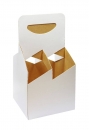 Flaschenträger-Karton 4er weiss uni (innen natur)  für 4x330ml oder 4x500ml Bierflaschen/Glasflaschen bis 67mm Durchmesser